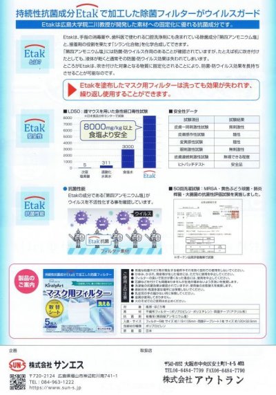 画像2: Etak マスク用フィルター５セット